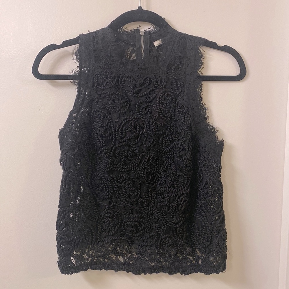 Zara trafaluc black laced crop tank